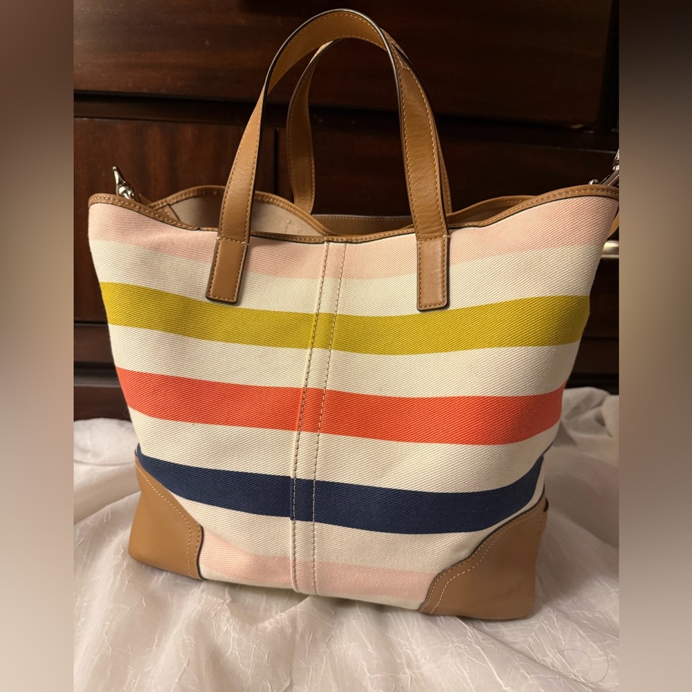 Coach Hadley Multi-Stripe Duffle Tote M1382